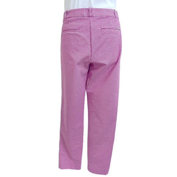 MICHAEL KORS Womens Pink White Herringbone Print Straight Leg Pants Size 10 - Picture 6 of 9
